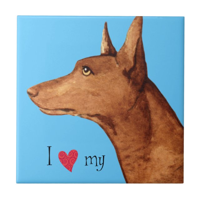 I Kärlek min Pharaoh Hound Kakelplatta (Framsidan)