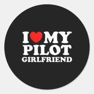 I Kärlek, min Pilot Girlkompis, jag älskar min Het Runt Klistermärke