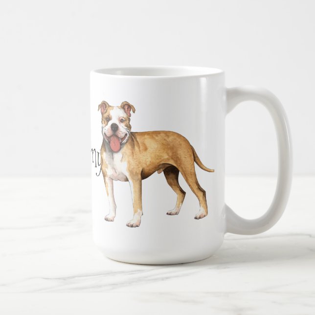 I Kärlek min Pit Bull Terrier Kaffemugg (Höger)