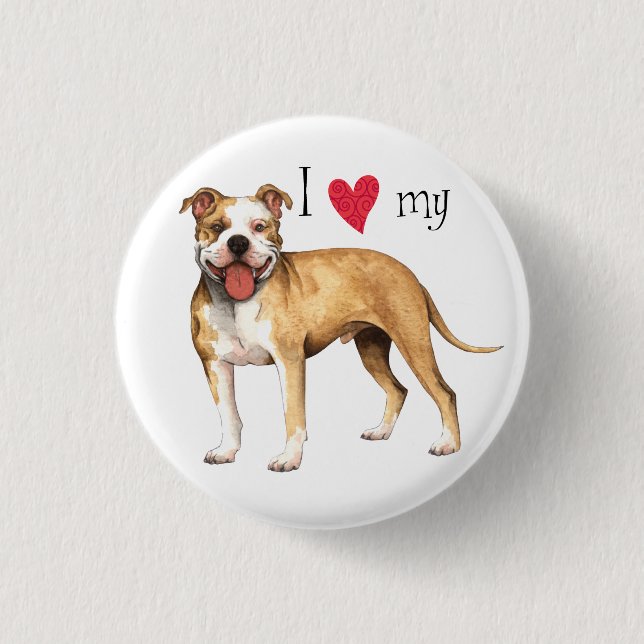 I Kärlek min Pit Bull Terrier Knapp (Framsida)