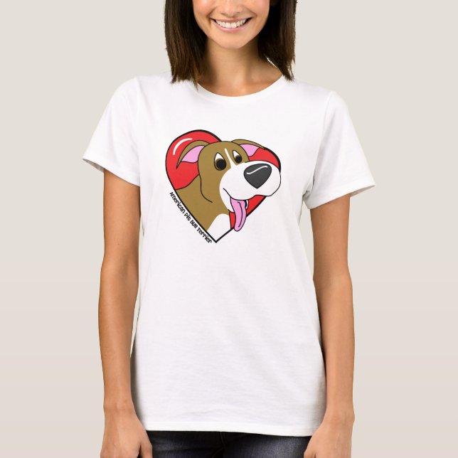 I Kärlek min Pit Bull TShirt (Tecknad) Tröja (Framsida)