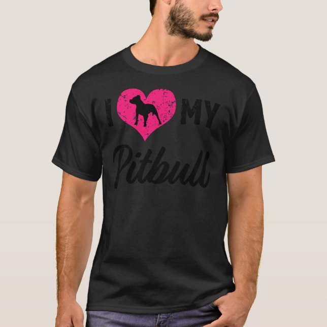 I Kärlek: Min Pitbull Womens uppmjukad passning T Shirt (Framsida)