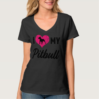 I Kärlek: Min Pitbull Womens uppmjukad passning T Shirt