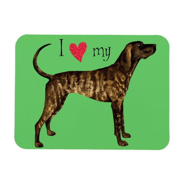 I Kärlek min Plott Hound Magnet (Horisontell)