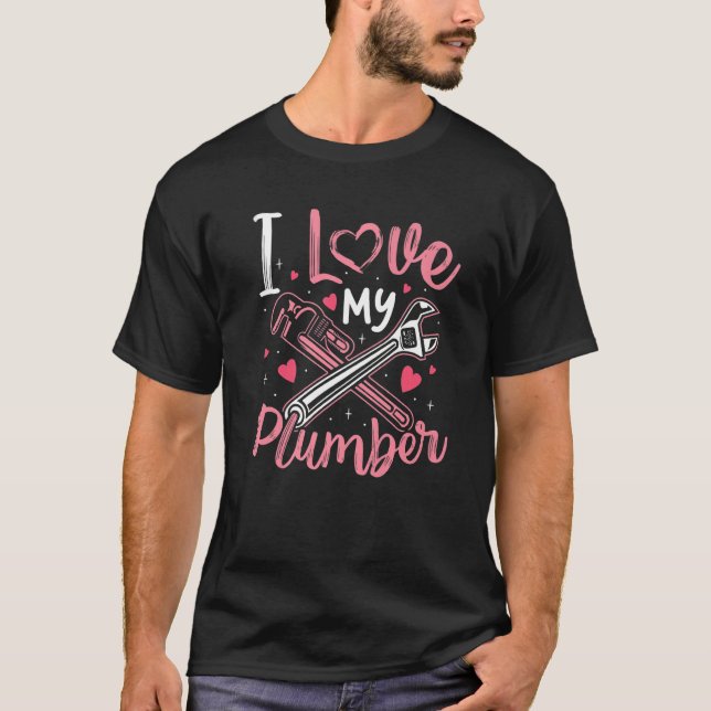 I Kärlek, min plumber, fru kvinnor flickor T Shirt (Framsida)