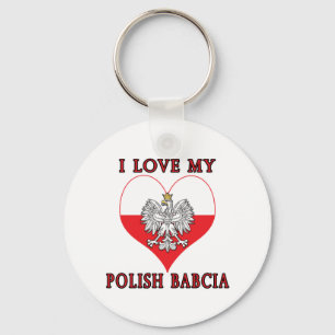 I Kärlek Min polska Babcia Nyckelring