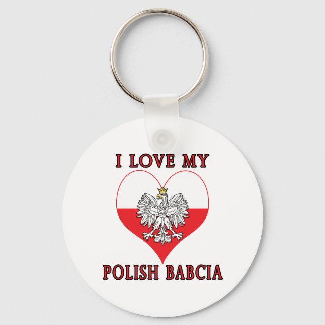 I Kärlek Min polska Babcia Nyckelring (Framsida)