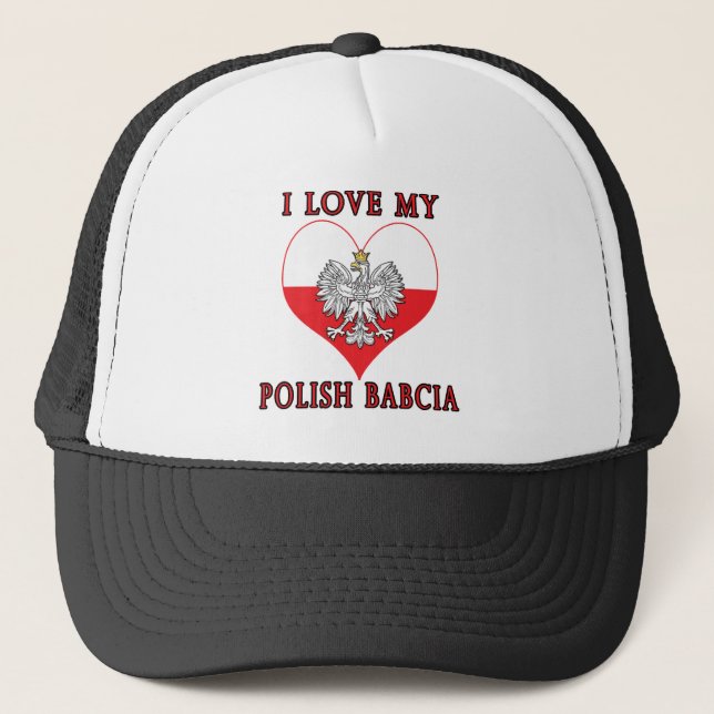 I Kärlek Min polska Babcia Truckerkeps (Framsida)