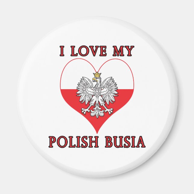 I Kärlek Min polska Busia Magnet (Framsidan)