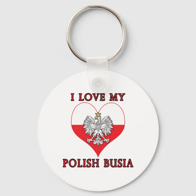 I Kärlek Min polska Busia Nyckelring (Framsida)