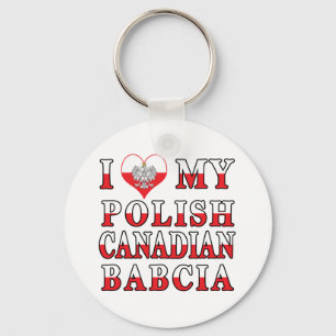 I Kärlek Min polska Canadian Babcia Flagga Nyckelring