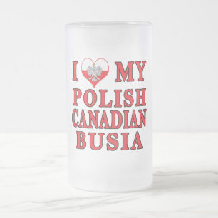 I Kärlek Min polska kanadensiska busia Frostat Ölglas