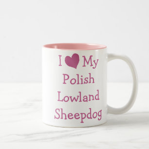 I Kärlek Min polska Lowland Sheepdog Två-Tonad Mugg