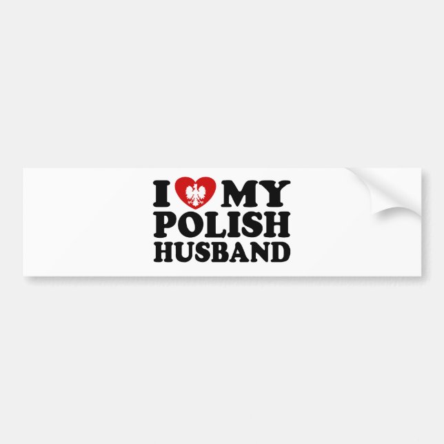 I Kärlek Min polska Make Bildekal (Framsidan)