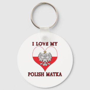 I Kärlek Min polska Matka Nyckelring