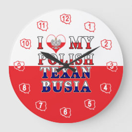 I Kärlek Min polska texan Busia Stor Klocka