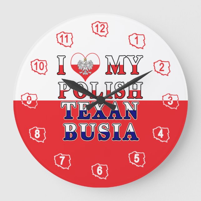 I Kärlek Min polska texan Busia Stor Klocka (Framsida)
