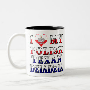 I Kärlek Min polska texan Dziadzia Två-Tonad Mugg