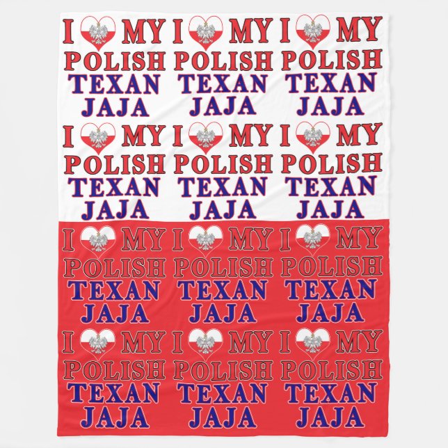 I Kärlek Min polska Texan Jaja Fleecefilt (Framsidan)