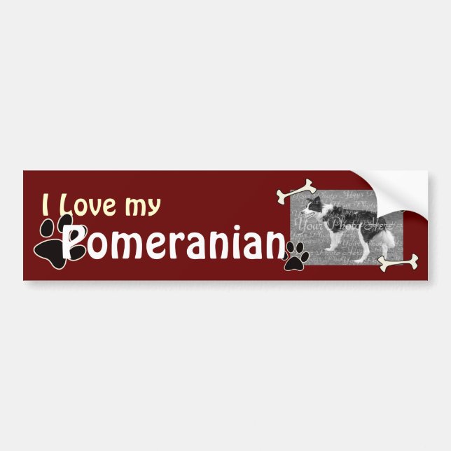 I kärlek min Pommern Bumper Sticker Bildekal (Framsidan)