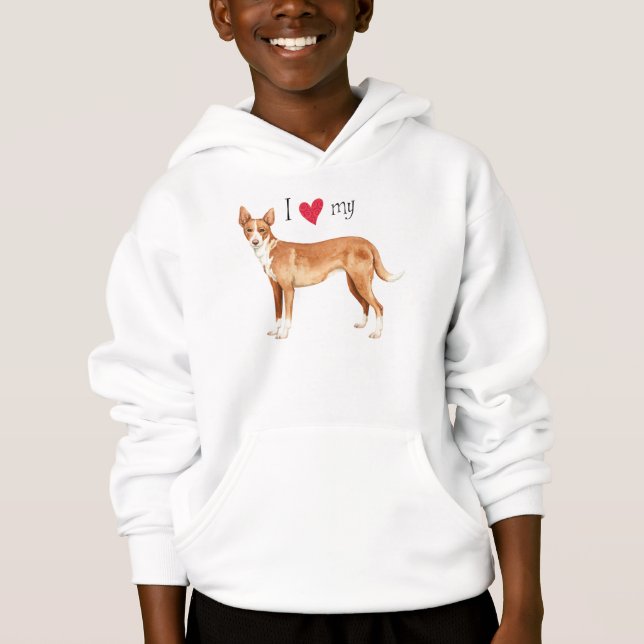 I Kärlek min portugisiska Podengo T-shirt (Framsida)