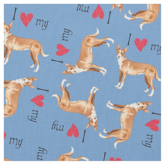 I Kärlek min portugisiska Podengo Tyg (Närbild)