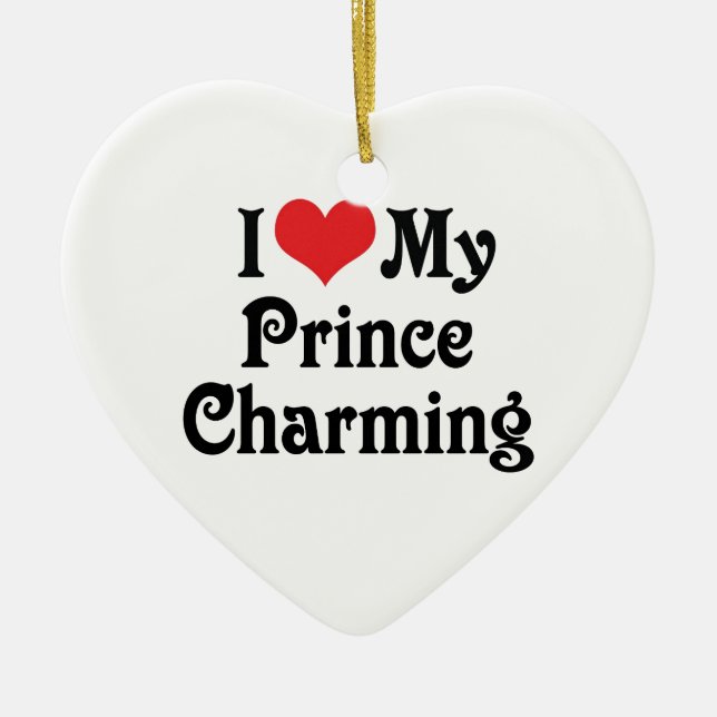 I Kärlek Min prins Charming Julgransprydnad Keramik (Framsidan)