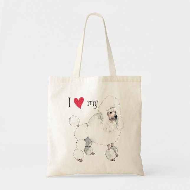 I Kärlek min Pudel Large Tote Bag Tygkasse (Framsidan)