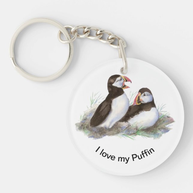I kärlek min Puffin Roligt Citat Puffin Bird Art (Framsidan)