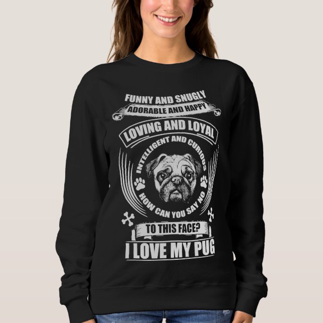 I KÄRLEK MIN PUG FUNNY OCH SNUGLY Classic T-Shirt  (Framsida)