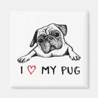 I Kärlek min Pug Magnet