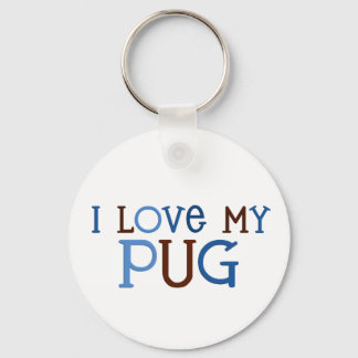 I kärlek min pug-nyckelkedja nyckelring