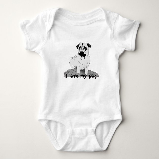 I kärlek, min pug! t shirt (Framsida)
