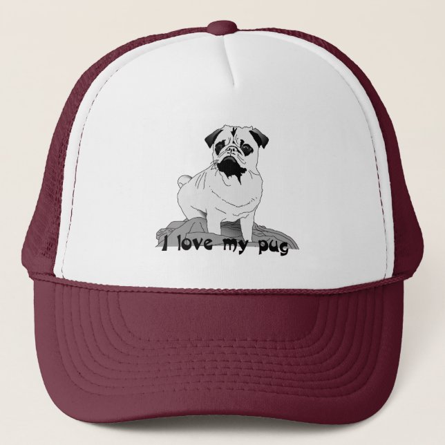 I kärlek min pug! truckerkeps! keps (Framsida)