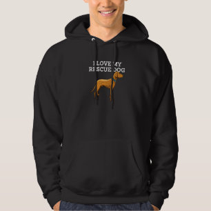 I Kärlek min Rädding Hund Animal Lover Adopt Djurä Hoodie