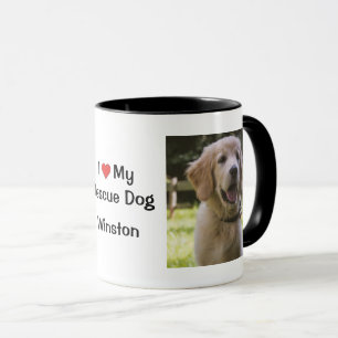 I Kärlek min Rädding Hund   namn och fotokaffe Mug Mugg