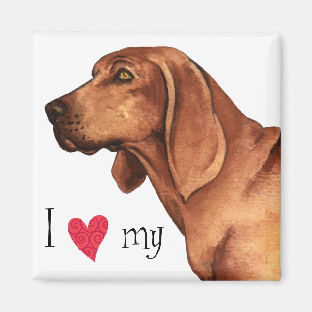 I Kärlek min Redbone Coonhound Magnet (Framsidan)