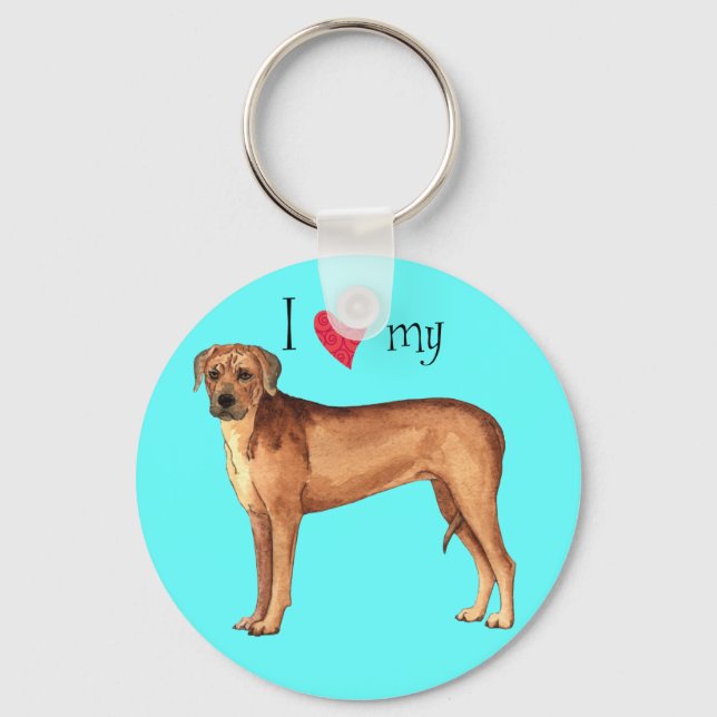 I Kärlek min Rhodesian Ridgeback Nyckelring (Framsida)