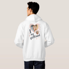 I kärlek min Rosa för flickvän, framsida och baksi Hoodie