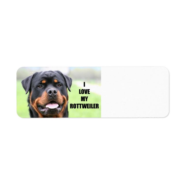 I Kärlek min Rottweiler Returadress Etikett (Framsidan)