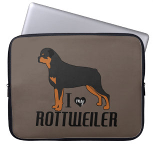 I Kärlek min Rottweiler Rottie Hund Laptop Fodral
