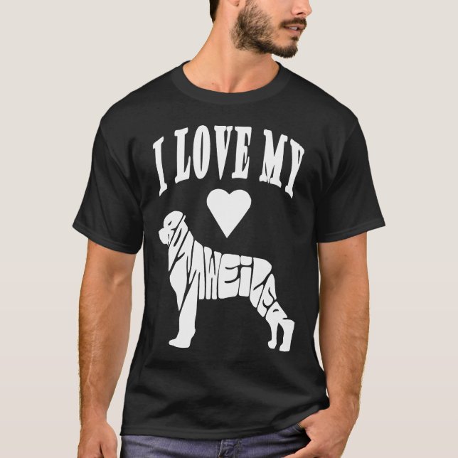 I Kärlek min rotweiler för Hund och Pappa Hund äls T Shirt (Framsida)