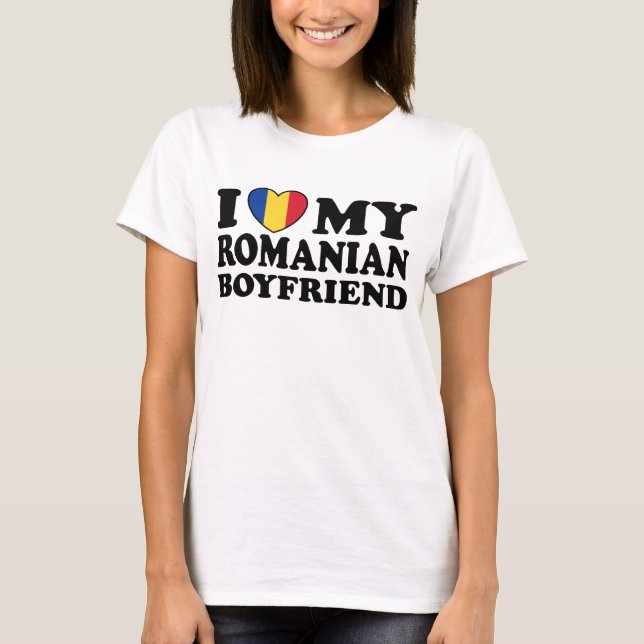 I Kärlek Min rumänska boyvän T Shirt (Framsida)