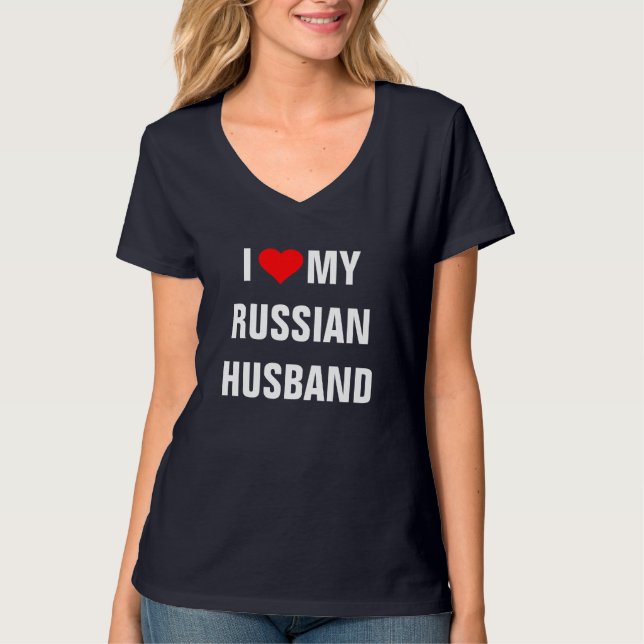 I Kärlek Min ryska Make T-shirt (Framsida)