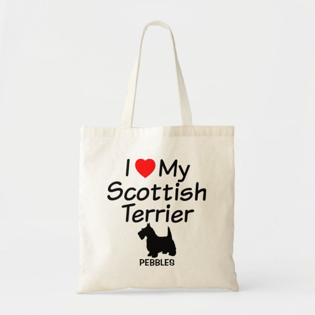 I Kärlek Min Scottish Terrier Hund Bag Tygkasse (Framsidan)