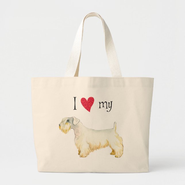 I Kärlek min Sealyham Terrier Large Tote Bag Jumbo Tygkasse (Framsidan)