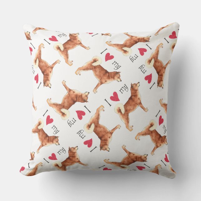 I Kärlek min Shiba Inu Utomhuskudde (Framsida)