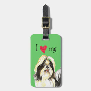 I Kärlek min Shih Tzu Bagagebricka