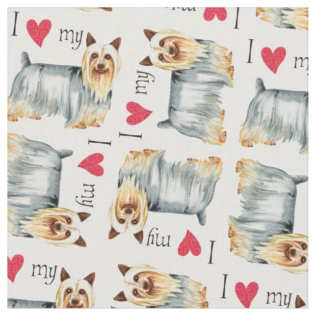 I Kärlek min Silky Terrier Tyg (Närbild)