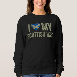 I Kärlek Min skotska fru Scotland Flagga Funny Hus T Shirt